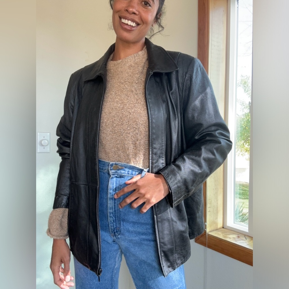 Black leather jacket